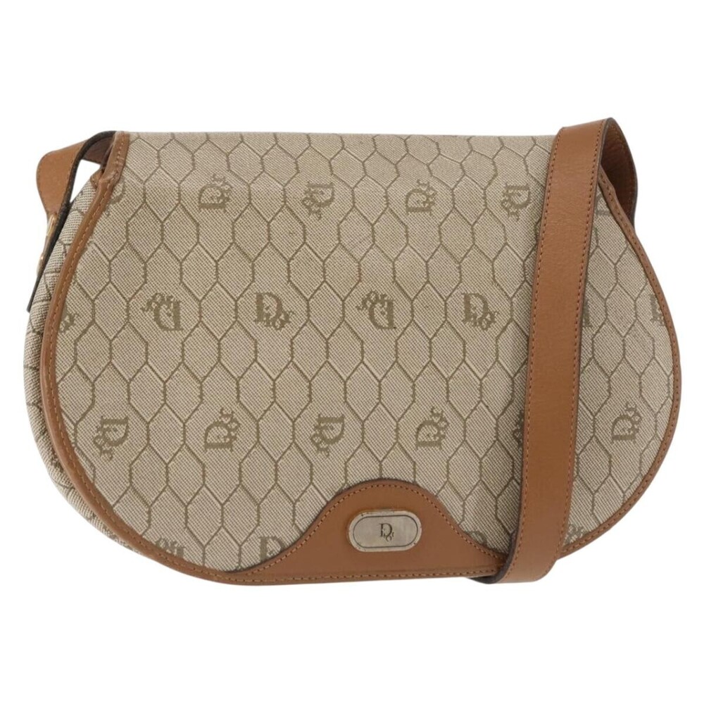 Christian Dior Vintage Honeycomb Flap Coated Canvas